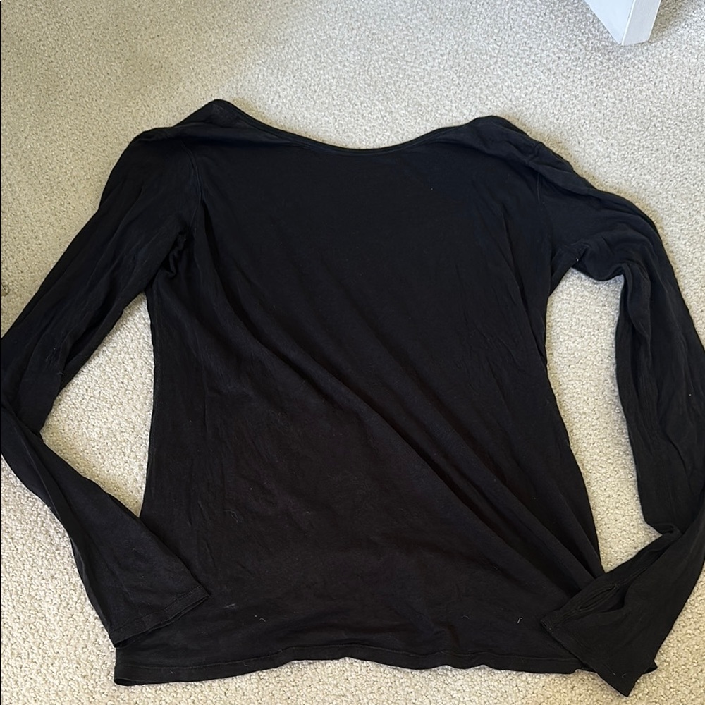 Lululemon Athletica Black Fitted Long Sleeve T-Shirt